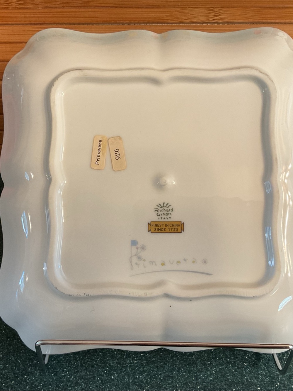 Floral Porcelain Serving Platter in Cream with Gold Trim - Picture 2 of 6